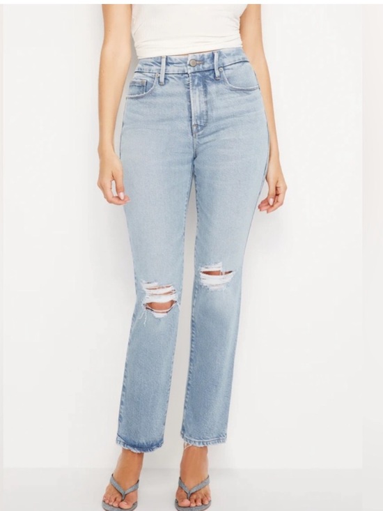 Good American Denim - Good American Good Legs Straight Distressed Indigo 510 4/27